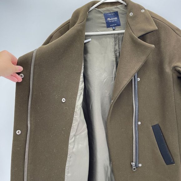 Madewell Womens Size 10 City Grid Wool Peacoat Brown Black Colorblock Winter - Picture 3 of 12